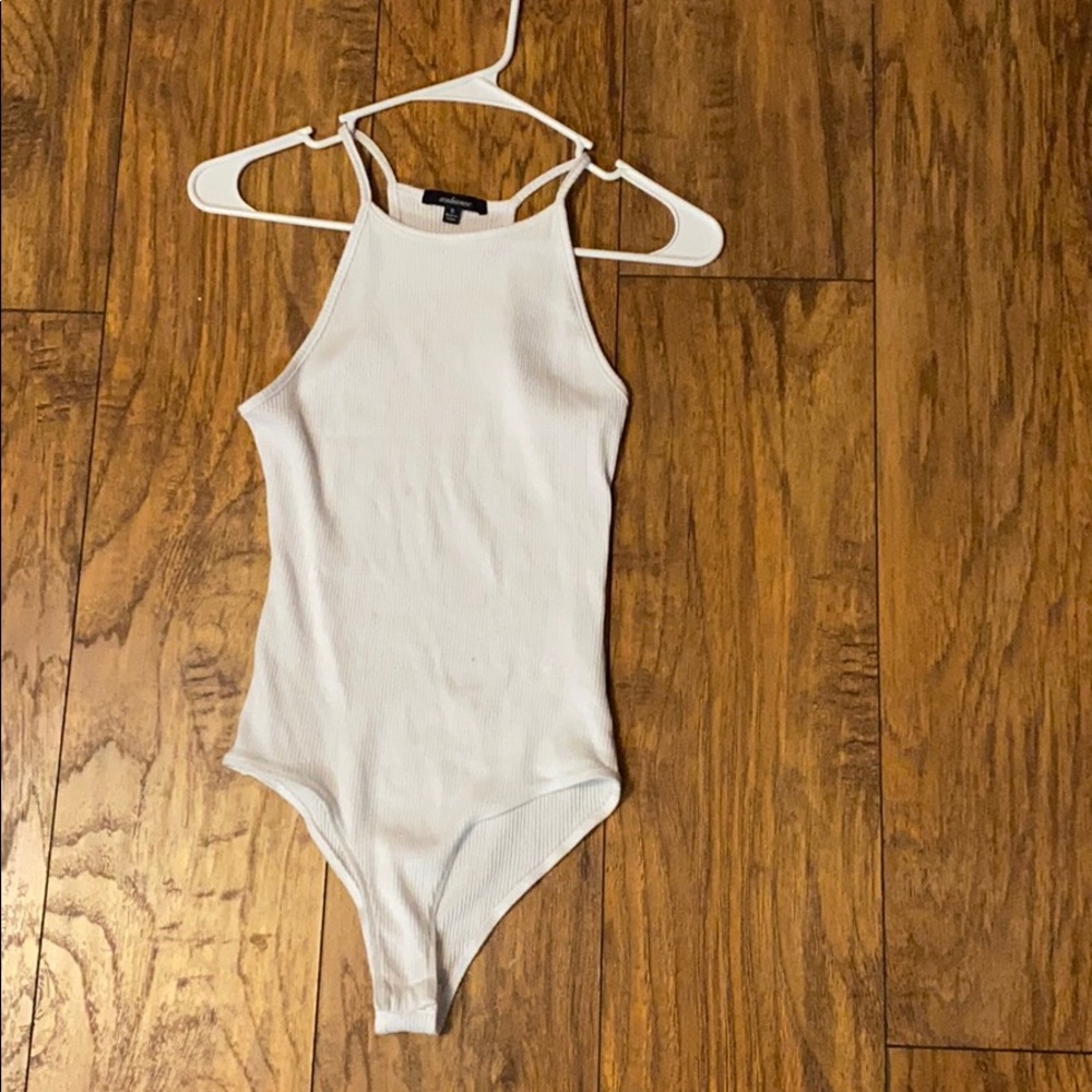 WHITE HALTER TOP BODYSUIT 😍